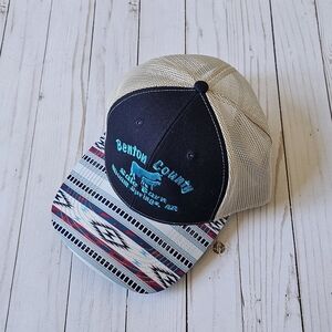 Benton County Sale Barn Navy and Aztec Patterned Cap